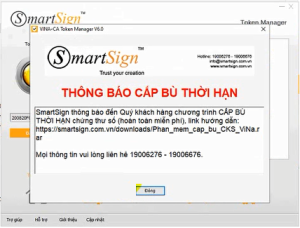 Cấp bù thời hạn chữ ký số VINA